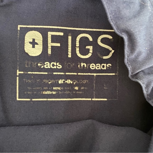 FIGS Unisex L Soft Thread Navy Blue 8 Pocket Drawstring Scrub Pants - Picture 10 of 10